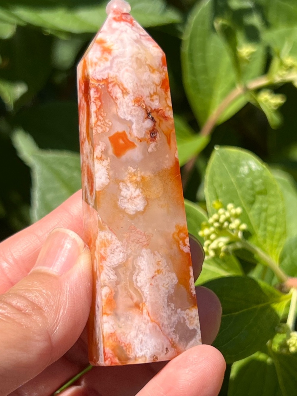 Flower (1) carnelian tower | crystal